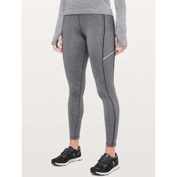 Lululemon Speed Up Tight *Metallic 28" Heathered Black Reflective Skinny Pants 4 - Picture 7 of 12